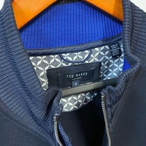 Ted Baker zip up sweater size 7. Navy blue